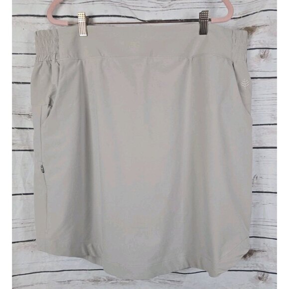 Coolibar Pisa Travel Skort Skirt XXL Beige Womens UPF 50+ Sun Protection